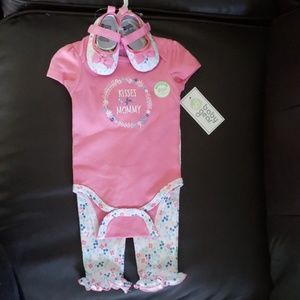 3 piece baby girl outfit with shoes